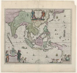 A 17th century map by Willem Janszoon Blaeu, showing modern-day Indonesia and parts of South East Asia